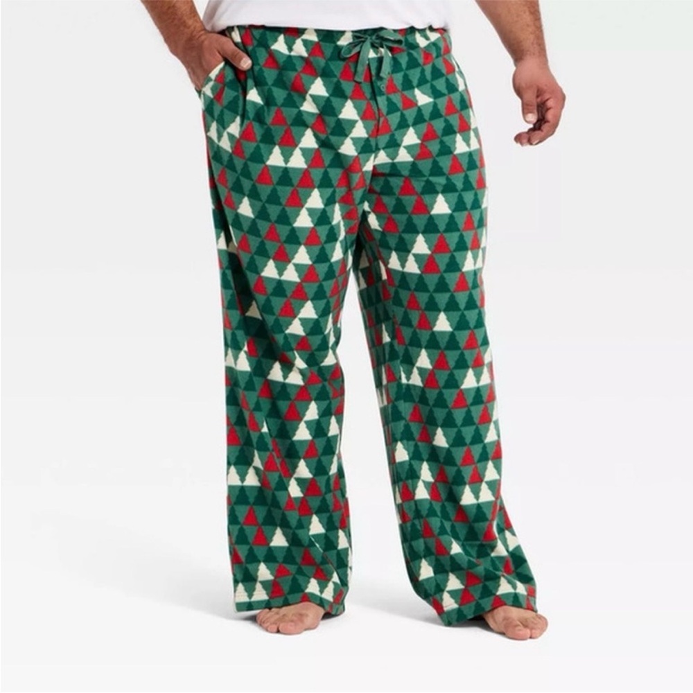 Goodfellow & Co Festive Microfleece Christmas Tree Geometric Pajama Pants